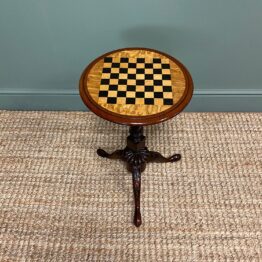 High Quality Victorian Mahogany Antique Chess Table / Drafts Table
