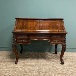 Outstanding Victorian Rococo Rosewood Antique Writing Desk