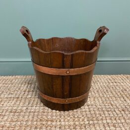 Spectacular 19th Century Victorian Oak Antique Log Bucket