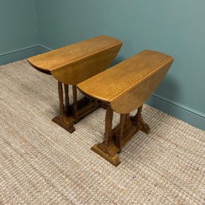 Pair of Edwardian Oak Drop Leaf Tables