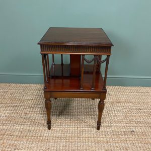 Sheraton Design Edwardian Mahogany Antique Revolving Bookcase