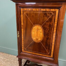 nning Victorian Mahogany Inlaid Antique Music Cabinet
