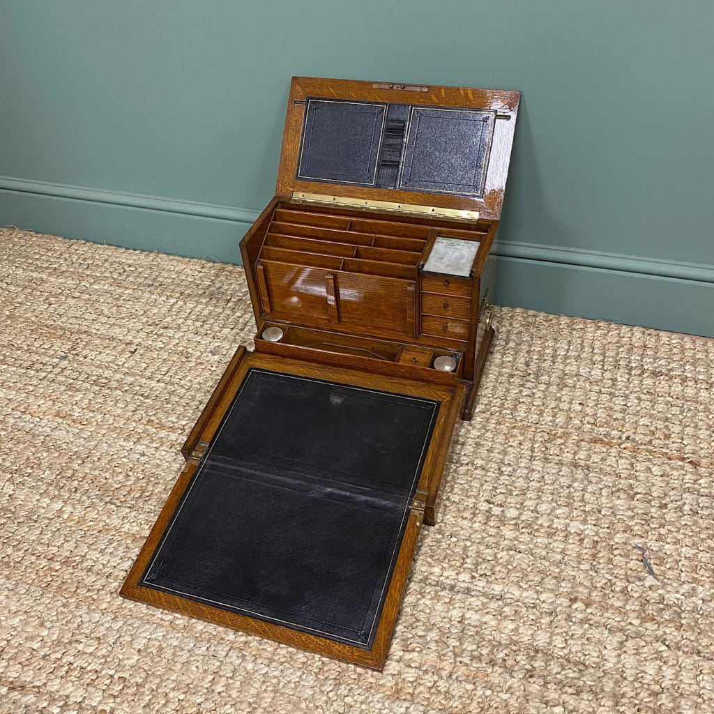 Quality Victorian Oak Antique Stationery Cabinet