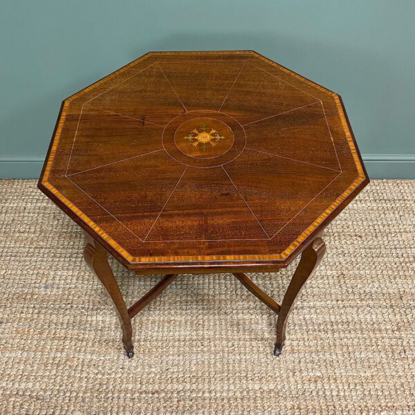 Spectacular Quality Inlaid Mahogany Antique Centre Table / Lamp Table