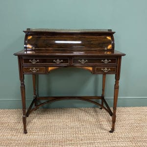 Victorian Rosewood Inlaid Antique Writing Desk
