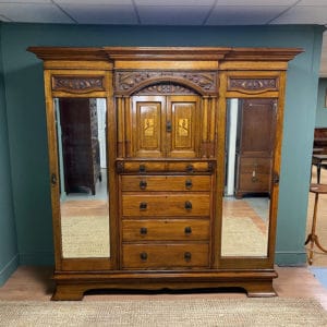 Victorian Oak Antique Wardrobe by Maple & Co