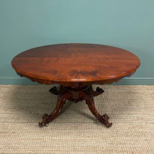 Large Quality Victorian Oval Antique Pedestal Dining Table