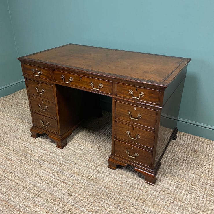 Quality Edwardian Mahogany Antique Desk by Heal & Son - Antiques World