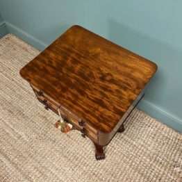 Elegant Victorian Mahogany Antique Workbox / Side Table