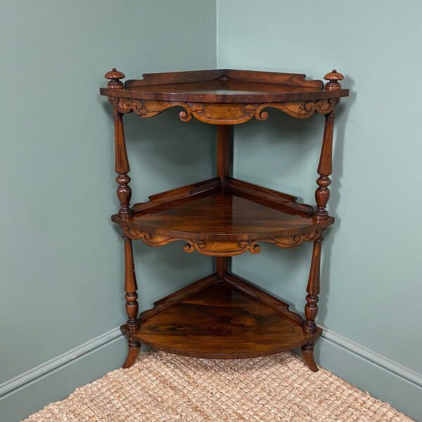 Unusual Victorian Rosewood Antique Corner Table