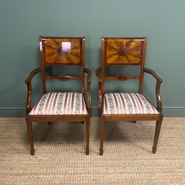 Outstanding Quality Pair of Edwardian Inlaid Antique Chairs
