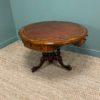 Unusual Victorian Burr Walnut Antique Drum Table