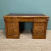 Quality Victorian Pollard Oak Antique Pedestal Desk