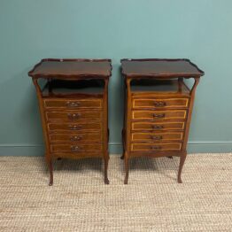 Quality Pair of Art Nouveau Antique Side Cabinets