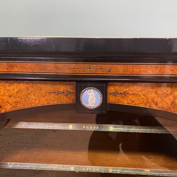 Spectacular Burr Walnut Victorian Antique Music Cabinet