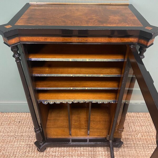 Spectacular Burr Walnut Victorian Antique Music Cabinet