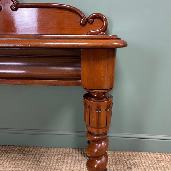 Unusual Figured Mahogany Victorian Antique Console Table