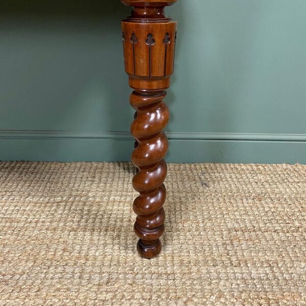 Unusual Figured Mahogany Victorian Antique Console Table