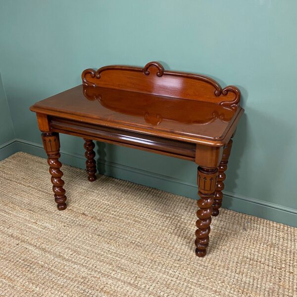 Unusual Figured Mahogany Victorian Antique Console Table