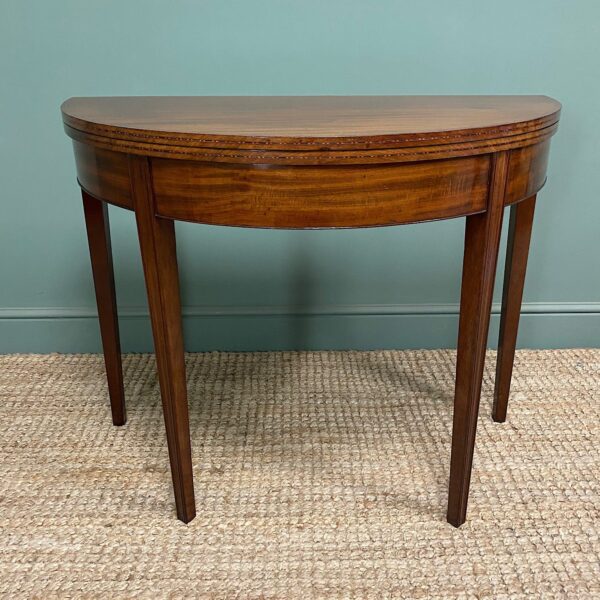 Stunning Demi Lune Mahogany Antique Games Table