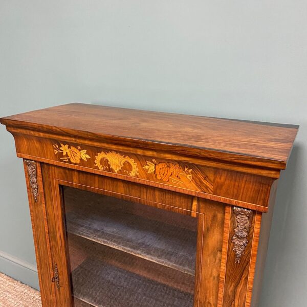 Superb Quality Victorian Figured Walnut Antique Pier Cabinet