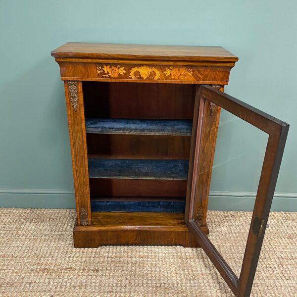 Superb Quality Victorian Figured Walnut Antique Pier Cabinet