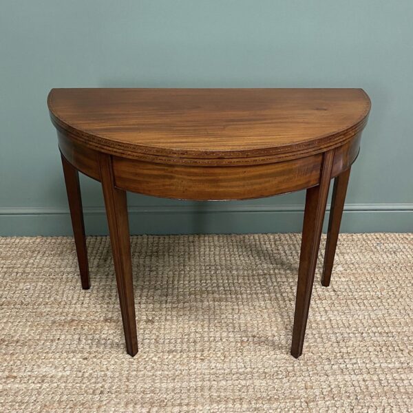 Stunning Demi Lune Mahogany Antique Games Table