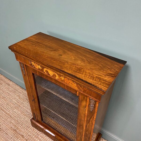 Superb Quality Victorian Figured Walnut Antique Pier Cabinet