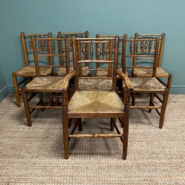 8 Georgian Elm Country House Antique Chairs
