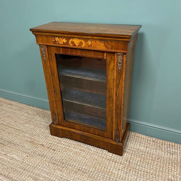 Superb Quality Victorian Figured Walnut Antique Pier Cabinet