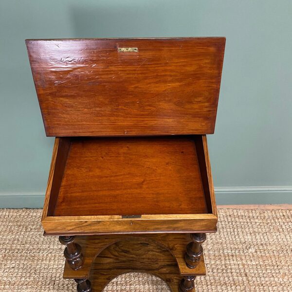 Victorian Walnut Antique Davenport Whatnot