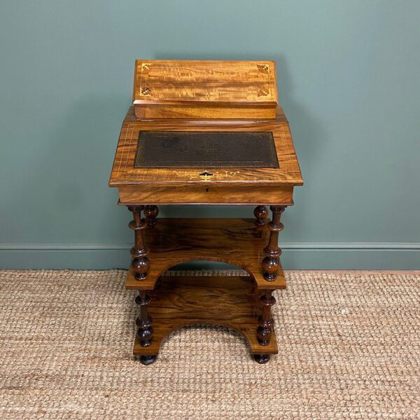 Victorian Walnut Antique Davenport Whatnot