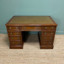 Quality Victorian Mahogany Antique Pedestal Desk