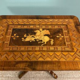 Spectacular Inlaid Walnut Antique Sorrento Table