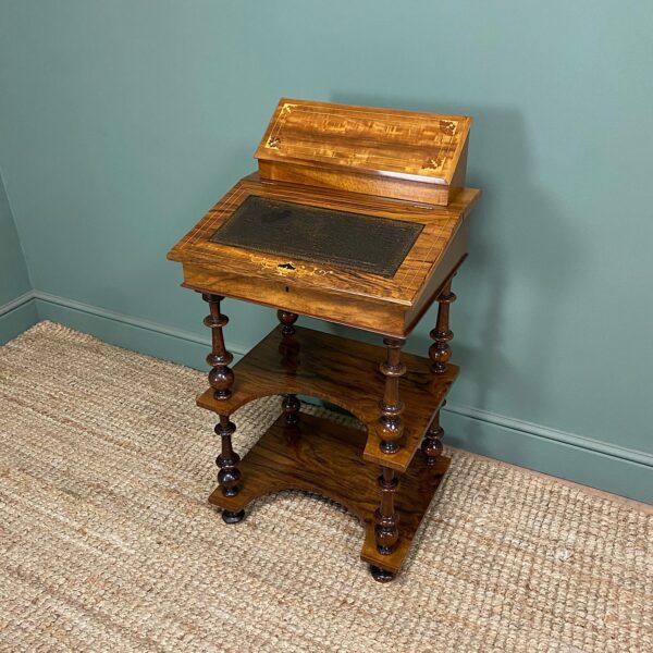 Victorian Walnut Antique Davenport Whatnot