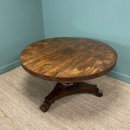 Large Circular Rosewood Antique Dining Table