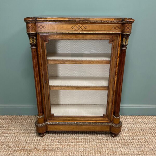 Fine Quality Victorian Walnut Antique Pier Cabinet