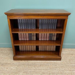 Large Inlaid Antique Mahogany Open Bookcase