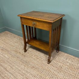 Unusual Antique Oak Arts and Crafts Side Table 