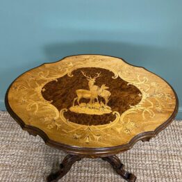 Antique Inlaid Black Forest Occasional Table