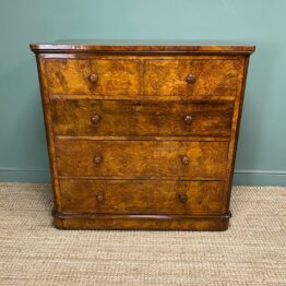 Spectacular Antique Victorian Walnut Chest of Drawers