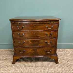 Small Bow fronted Antique Chest with Brushing Slide