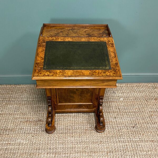 Spectacular Quality Antique Victorian Walnut Davenport Desk