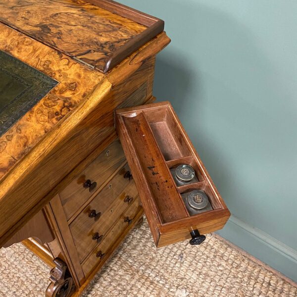 Spectacular Quality Antique Victorian Walnut Davenport Desk