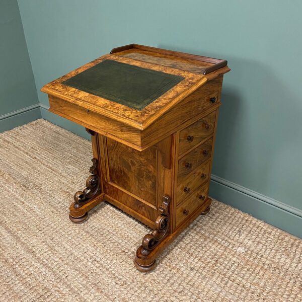 Spectacular Quality Antique Victorian Walnut Davenport Desk