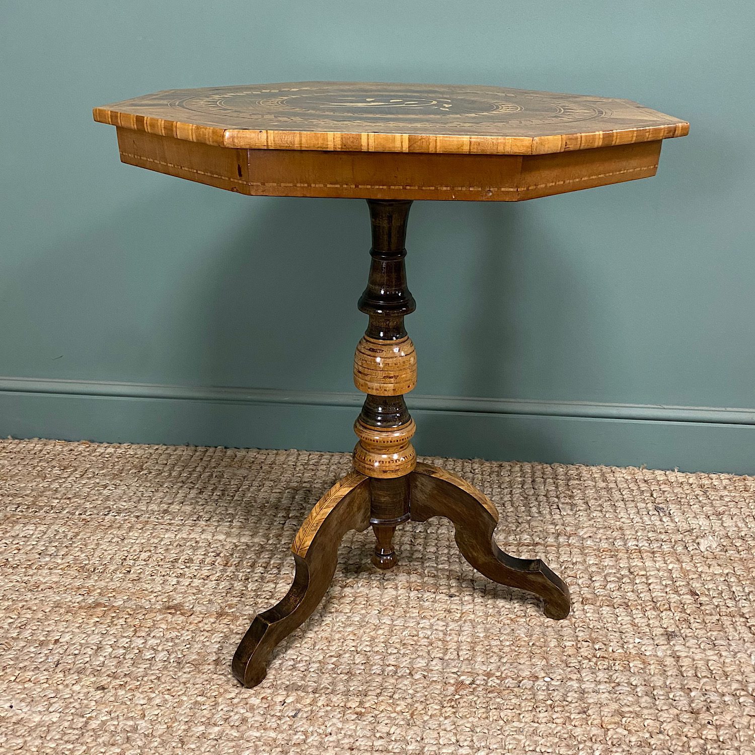 Spectacular Inlaid Antique Victorian Walnut Centre Table - Antiques World