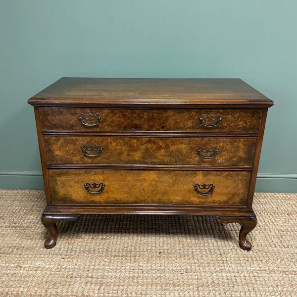 Spectacular Antique Edwardian Walnut Chest of Drawers