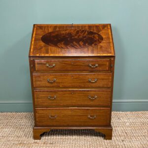 Small Inlaid Mahogany Antique Edwardian Bureau
