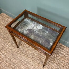 Elegant Mahogany Glazed Antique Edwardian Bijouterie Table