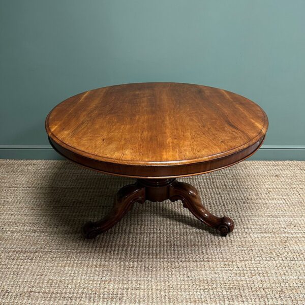 Beautifully Figured Mahogany Circular Antique Dining Table